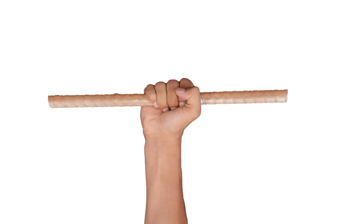 Hand gripping an Endurobar GFRP bar