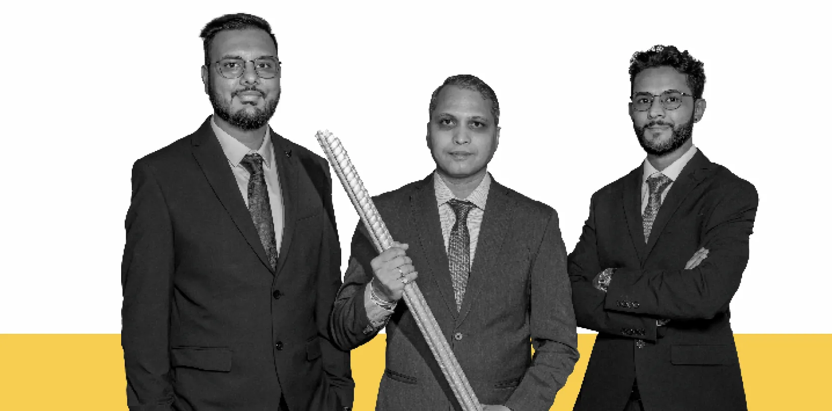 The Endurobar leadership team holding a GFRP rebar